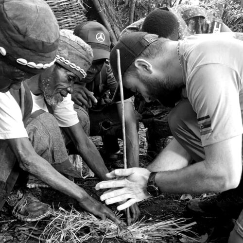 Fire-making-Batwa--blackwhite