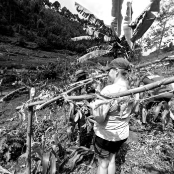 Picking-passion-fruit-blackwhite